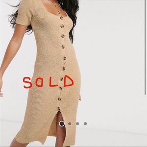 ASOS Button Up Woven Midi Dress